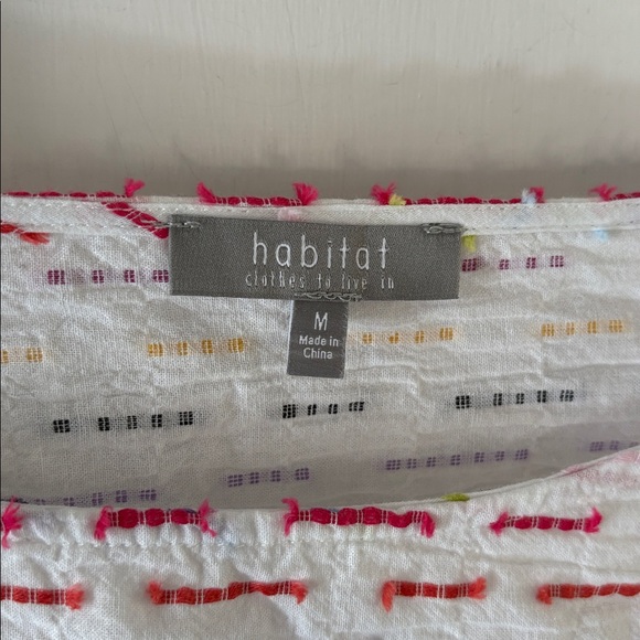 Habitat white cotton blouse with multicolored stripes Size Medium - Picture 7 of 9